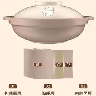 康舒米咖砂锅煲仔饭专用浅锅耐高温陶瓷锅干 干烧不裂瓦斯灶可用