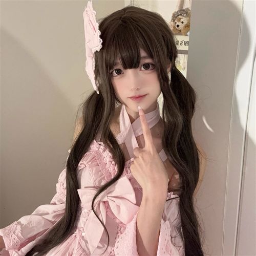布丁兔假发女长卷发85cm甜美lolita自然齐刘海全头套jk少萝同款