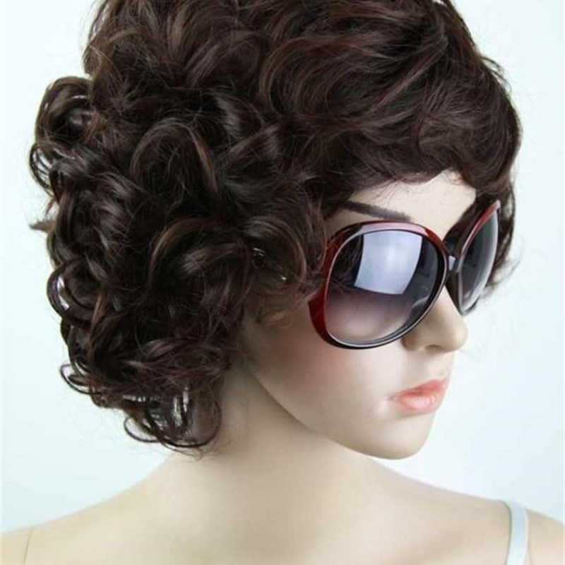 假发中老年假发短发女式妈妈短卷发高贵中年人假发套女士蛋卷头发