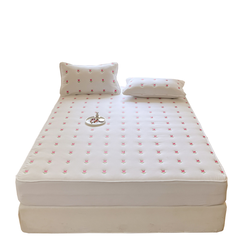 四季款纯白色夹棉床笠0.9米单人学生床垫套1O.8米双人全包防滑床