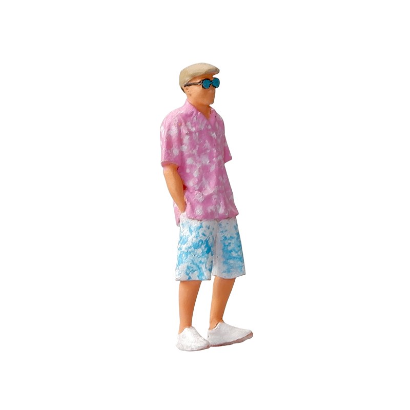 1:64沙滩裤男人微缩人偶模x型道具摆件微距摄影小比例车模场景搭