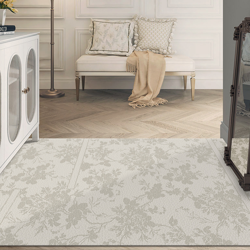 奶油风入a户门垫进门地垫2023新款高级感门口地毯免洗皮革换鞋垫