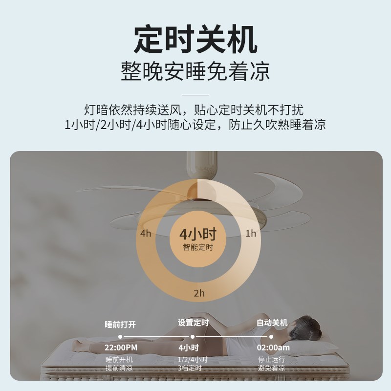 餐厅隐形风扇灯静音大风力吊扇灯2025新款奶油风卧室电扇一体吊灯