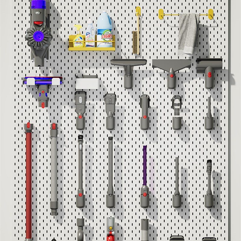 戴森洞洞板置物架配件定制收纳架柜内吸尘器架吸头挂钩金属免打孔