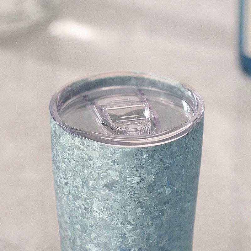 纯钛双层啤酒杯家用高档扎啤杯轻奢饮料杯果汁杯冰花结晶纹理杯子