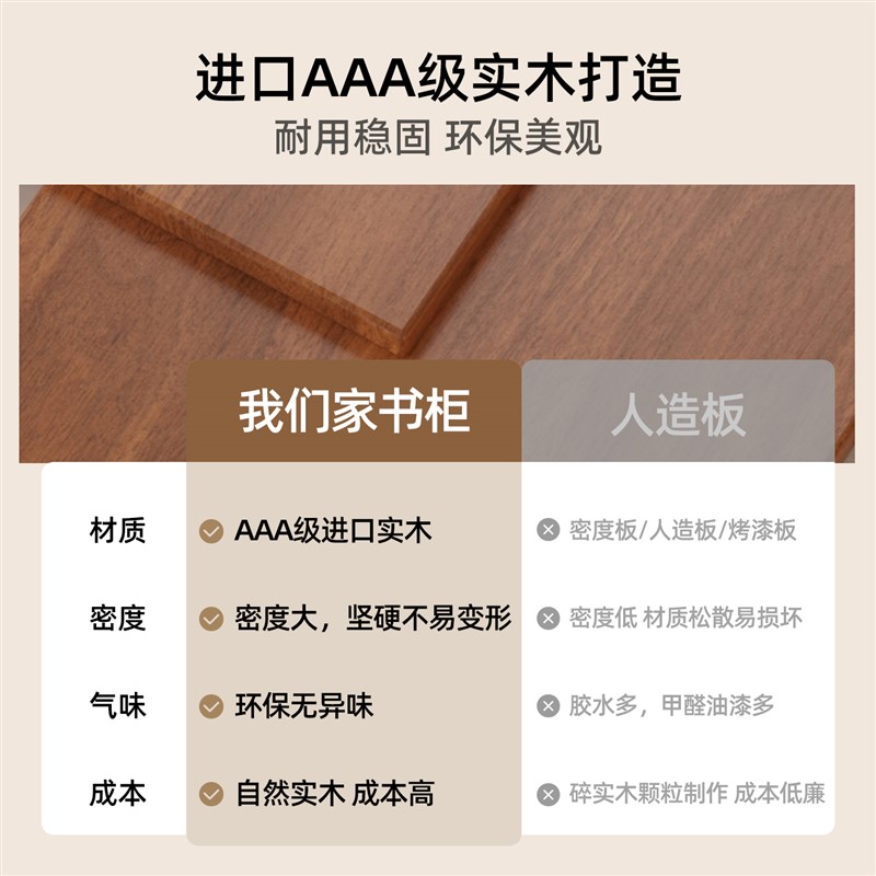 实木组合书柜卧室简约五斗柜房间置物柜收纳柜客厅靠墙收纳柜书柜