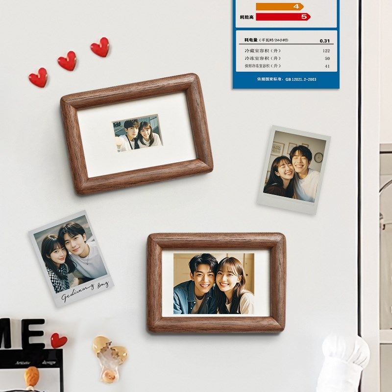 磁吸冰箱贴相框拍立得迷你小卡一寸二寸证件照3寸4寸可爱小摆台