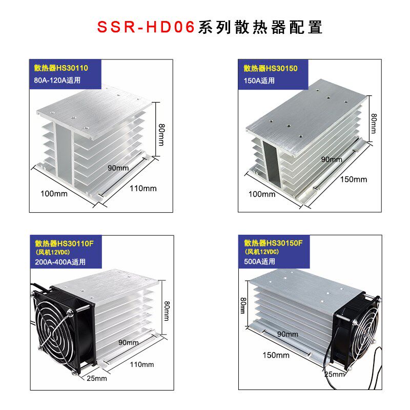 SSR-HD06工业固态继电器06100D 24VDC直流控制直150A200A300A400A