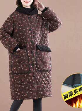 珊瑚绒罩衣女大人工作服秋冬季加厚三层加厚夹棉煮饭加绒大码男款