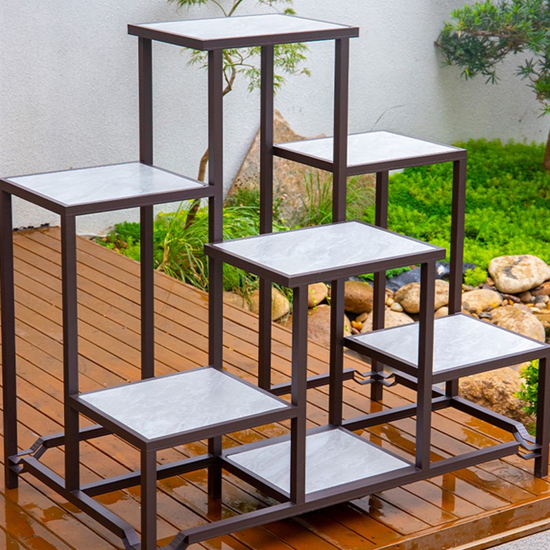 落地式架中式物h架盆景花多层置客厅室内几架子彷古阳台花家用铝