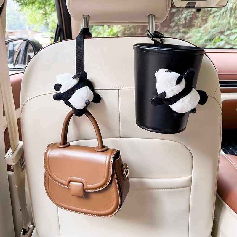 熊猫车载垃圾桶卡通汽车座椅雨伞收纳袋车内座椅背U雨伞收纳储物