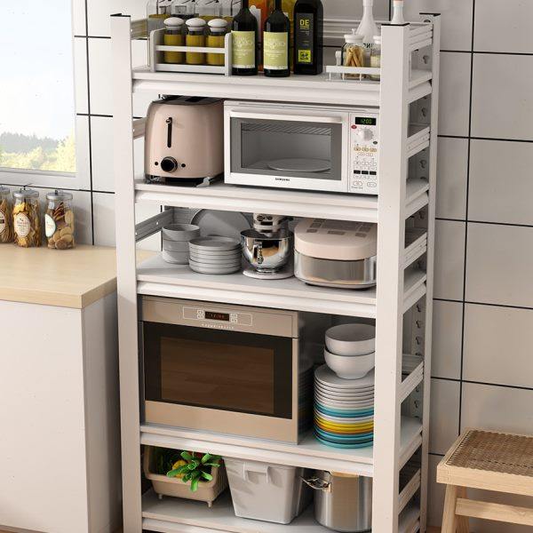 厨房置物架落地多层收纳架家用白色多功能储物架微波炉烤箱铁架子,厨房/烹饪用具,微波炉置物架,淘宝优惠券,粉丝福利购,淘宝优惠卷