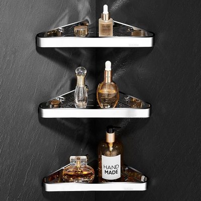 浴室三角架小尺寸免打孔304不锈钢卫生间小号拐角小型墙角置物架