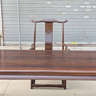 红木画案茶台办公台干泡台黑檀长形桌全实木长方台明式马蹄霸王案