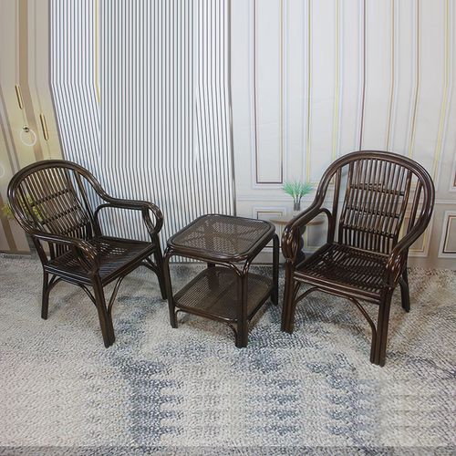 真藤休闲椅家用阳台户外茶桌椅天然藤编椅单人椅老人扶手椅太师椅