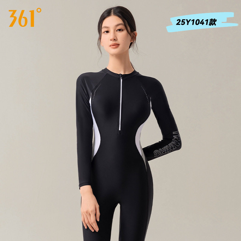 361°女UPF50+长袖连体冲浪泳衣