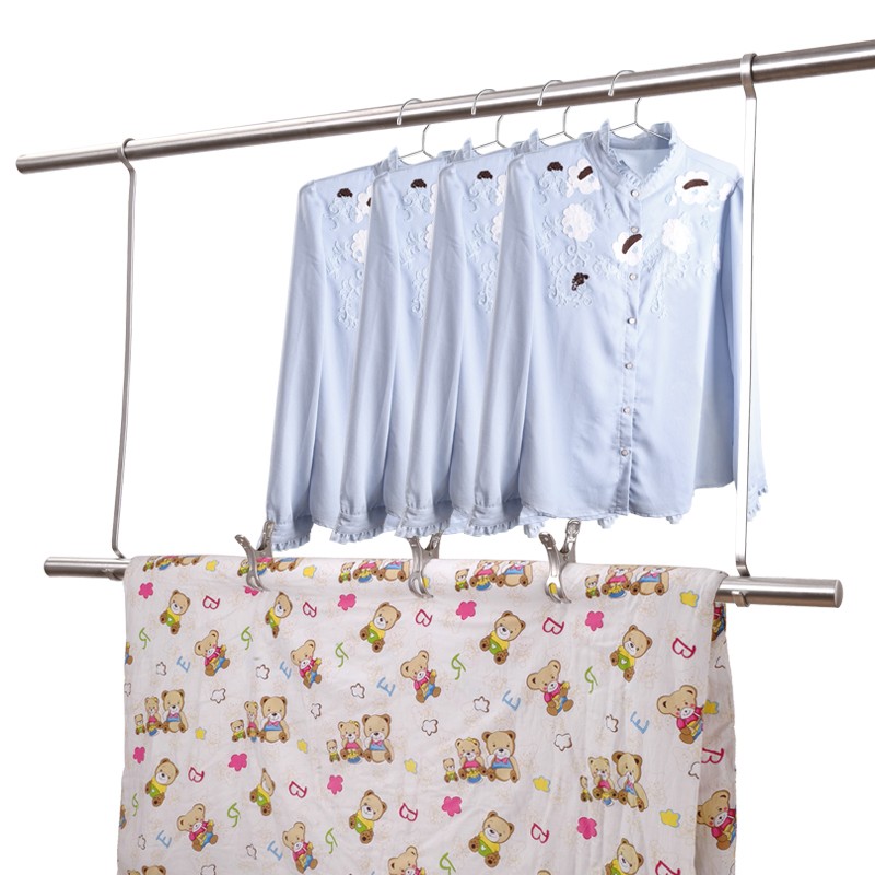 宾客不锈钢挂钩厨房s型s钩s挂钩s弯加长晒被杆挂T衣架承重腊肉钩