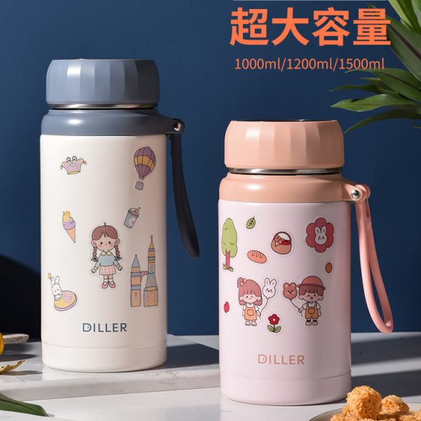 diller大容量真空保温杯户外便携水壶运动水杯男杯旅行壶保温水壶