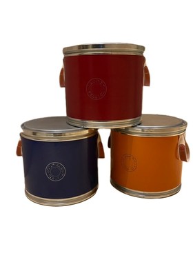 简约通用储物桶收纳桶红色橙色蓝色储粮收纳桶矮坐凳收纳客厅摆件