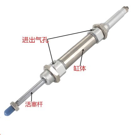 可调型不锈钢迷你气缸MIJ16/20X25/50/75/100/125/150/175/200/5S