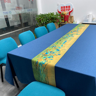 大气高级感大会议室专用桌布轻奢酒店茶桌长方形商务台布高档定制