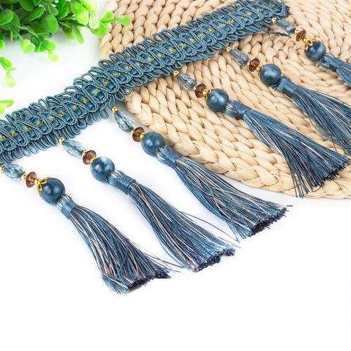 窗帘花边装饰花边配件长玉石流苏吊穗沙发桌布窗帘桌旗镶边12米