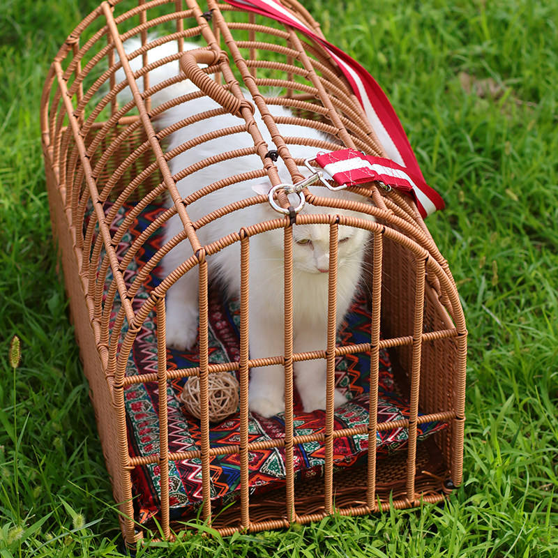 超大号猫笼便携外出藤编四面镂空猫包四季通用猫窝背带带轮子移动,宠物/宠物食品及用品,猫窝/屋/帐篷/沙发,淘宝优惠券,粉丝福利购,淘宝优惠卷