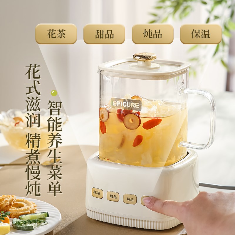小方炖养生壶家用多功能全玻璃煮茶器烧水壶办公室小型迷你花茶壶