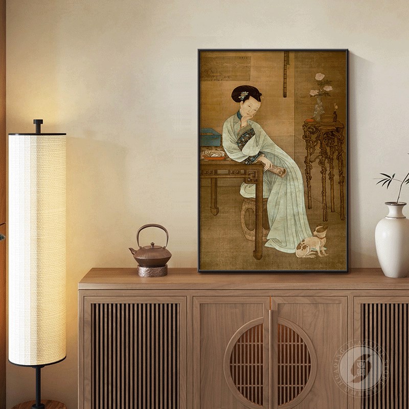 宋代美学挂画中古风客厅柜摆画书房茶室背景墙中式玄关复古装饰画图片