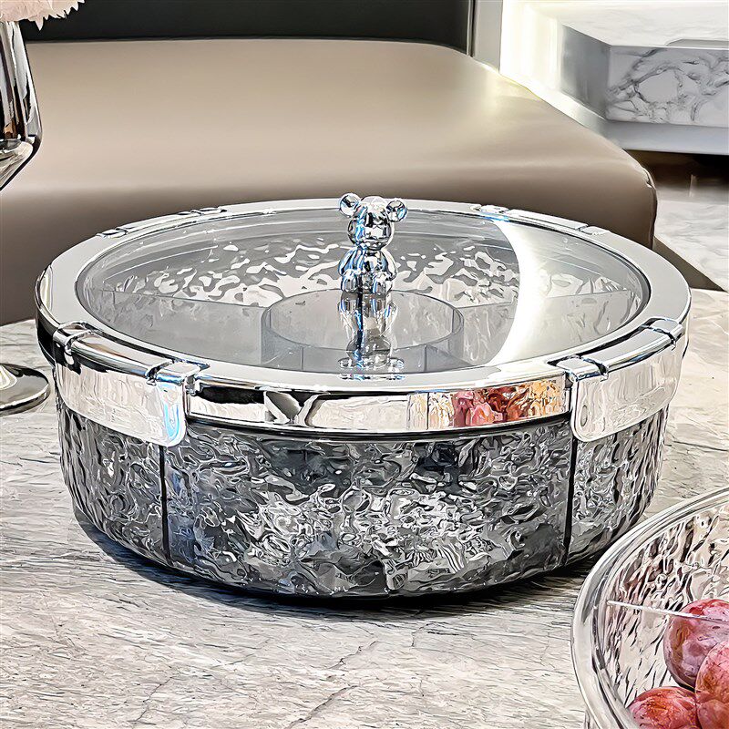 轻奢密封坚果零食收纳盒客厅干果盘家用2023新款水果盘过年糖果盒