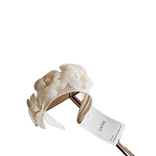 高定手工菲律宾麻纱发箍优雅法式复古花朵网纱发半帽礼帽婚纱摄影