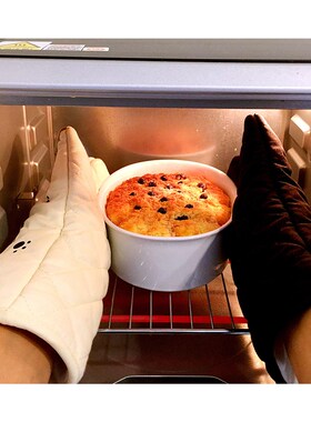 GREVY可爱烤箱手套防烫加厚烘焙手套全棉微波炉加长隔热手套