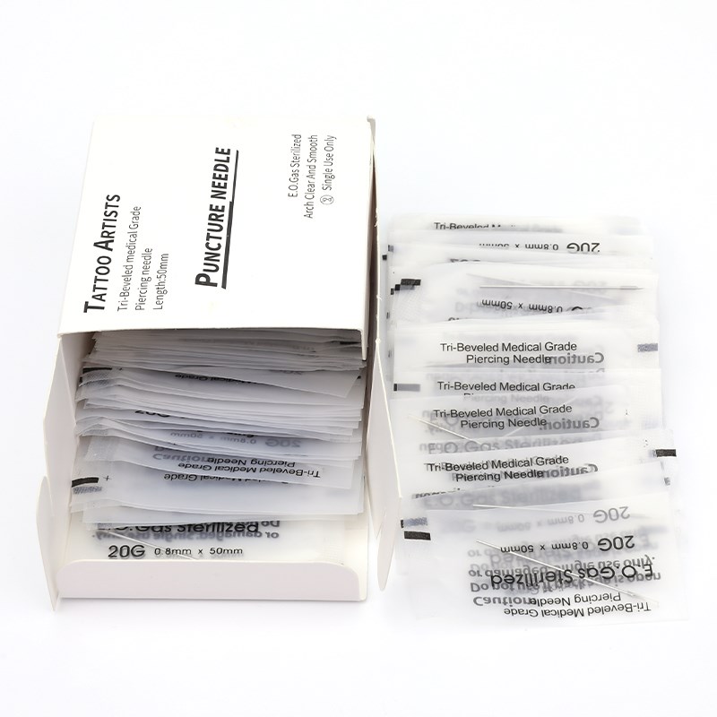 一次性穿孔针消毒袋打耳洞型号齐全穿刺工具100支/盒唇针舌钉脐钉