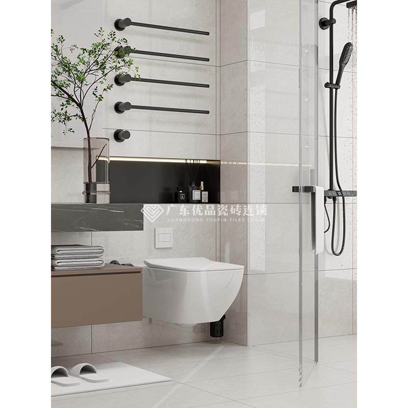 广东瓷砖XMm浴室厨房内墙砖明亮爵士白色匹配浴室阳台