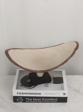 现代日式装饰手工托盘摆设样板间民宿书房客厅玄关茶几果盘摆件