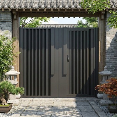 铝合金别墅大门子母门户外院子门不锈钢农村自建房大门庭院门定制
