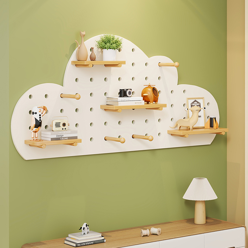 实木洞洞板挂板置物架墙上储物A柜墙壁进门后定制入户玄关墙面收