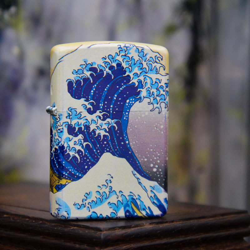 ZORRO佐罗彩印神奈川煤油打火机黄铜金属翻盖防风砂轮创意