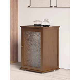 茶桌家用小茶台边柜侧柜实木泡茶吧茶几烧水壶一体水桶架茶水柜子