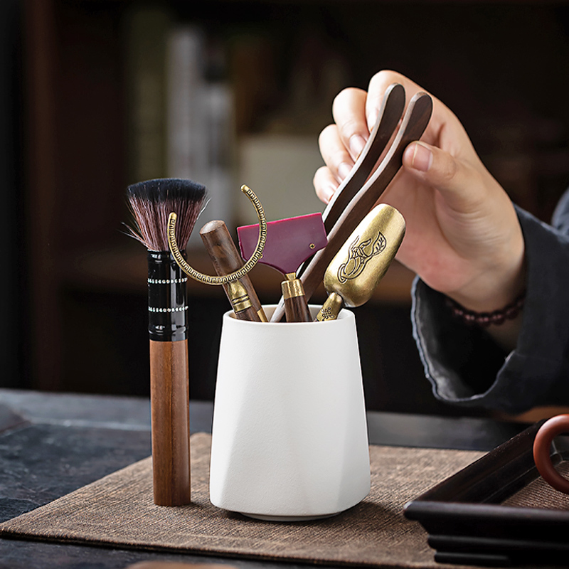 功夫茶具配件大全茶道六君子黑檀木功夫茶具家用简约茶拨茶夹茶勺