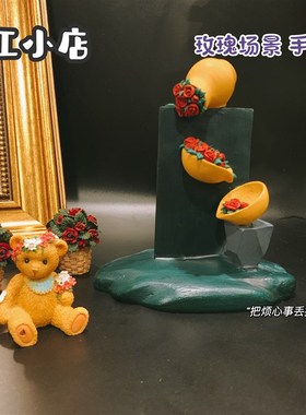 樊的手工小店 店主珍藏玫瑰展台摆件翻模模具 香薰石膏硅胶模具