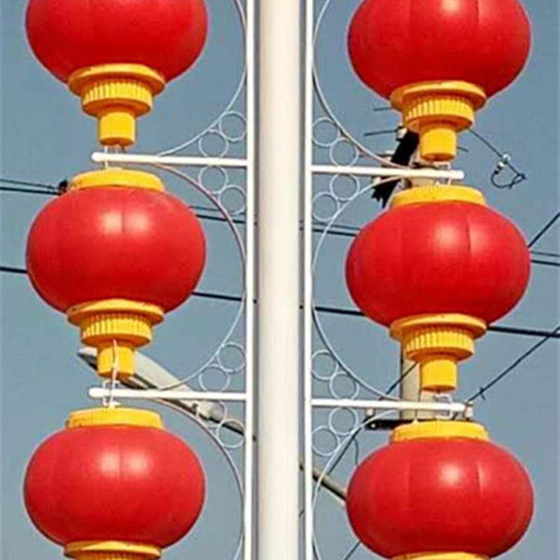 市政道路路杆装饰连串压克力塑料发光LED灯笼电线杆灯笼城市亮化