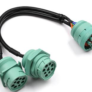 适用于康明斯检测线插头9针连接线开线J1939-9Pin - 6Pin连接器