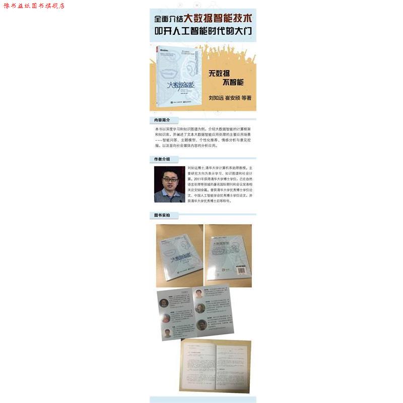 【正版书】 大数据智能 刘知远 著 电子工业出版社