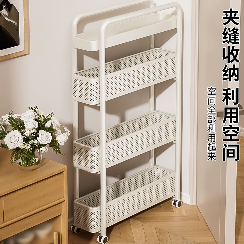 门后夹缝置物架抽拉收纳柜卫生间小推车极窄缝拉篮缝隙厨房收纳架