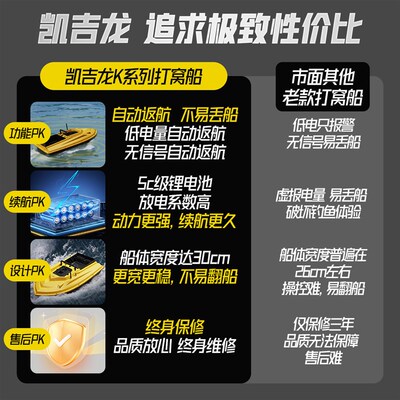 凯吉龙打窝船遥控自动返航定位新型大功率2025新款钓鱼船