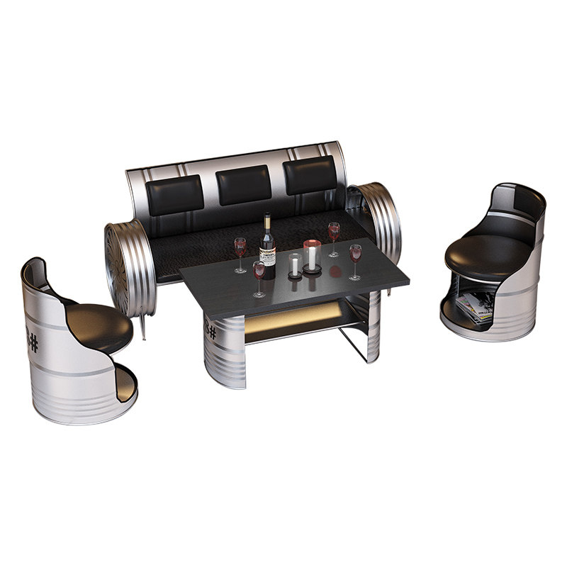 油桶洽谈接待办公沙发卡座舞蹈室休息区工业风奶茶店餐厅桌椅组合,商业/办公家具,卡座,淘宝优惠券,粉丝福利购,淘宝优惠卷