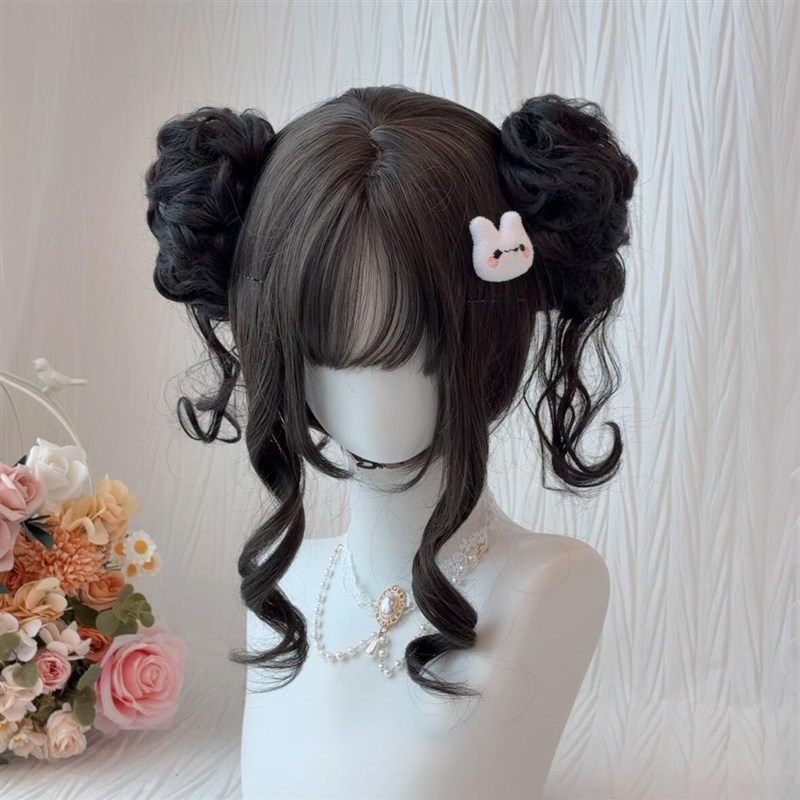 少萝甜心兔假发女lolita日常可拆卸双丸子自然蓬松新款甜妹全头套