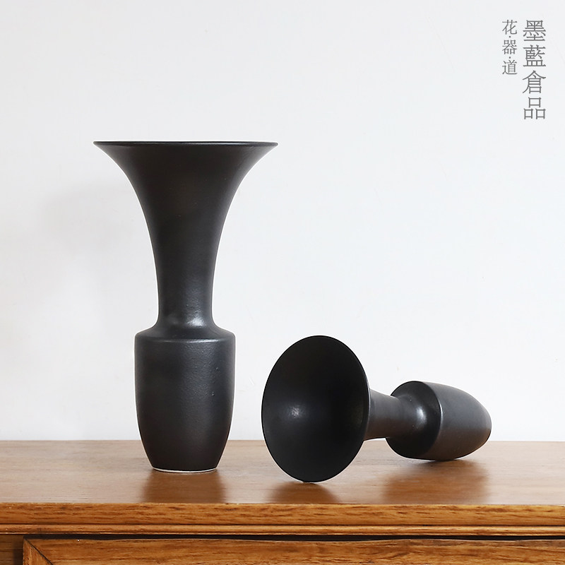 池坊花道生花花器华道插花器皿客厅茶室茶席桌面日式花瓶摆件简约