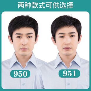 假发男短发真发全头套式寸头中老年人真人发丝自然刘海头发直发